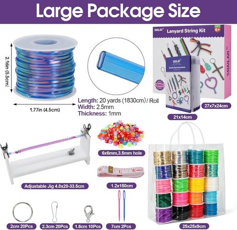 Lanyard String with Bracelet Jig– 20 Rolls Gimp String, Boondoggle String in Saudi Arabia