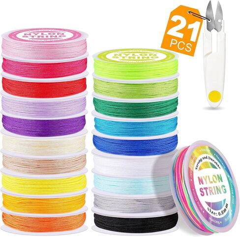 20 Rolls Nylon String for Bracelets Making, Nylon Cord for Jewelry Making in Saudi Arabia