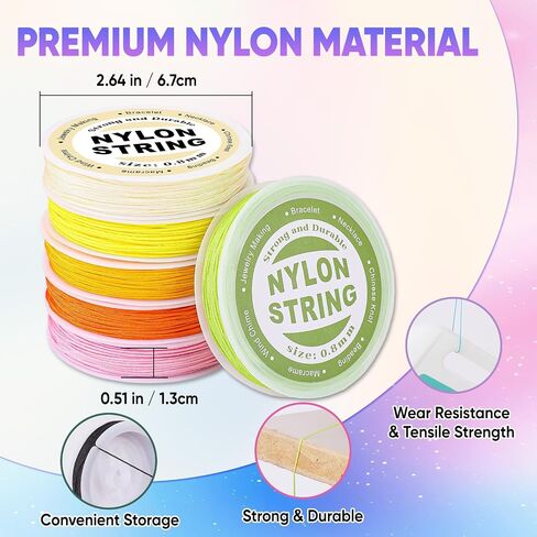 20 Rolls Nylon String for Bracelets Making, Nylon Cord for Jewelry Making in Saudi Arabia