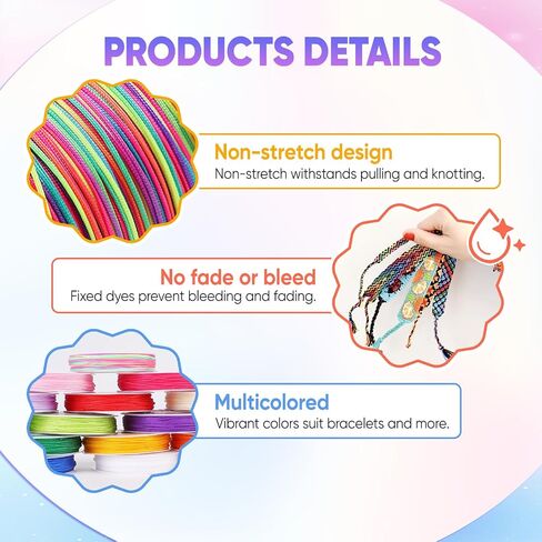 20 Rolls Nylon String for Bracelets Making, Nylon Cord for Jewelry Making in Saudi Arabia