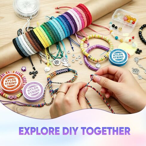 20 Rolls Nylon String for Bracelets Making, Nylon Cord for Jewelry Making in Saudi Arabia