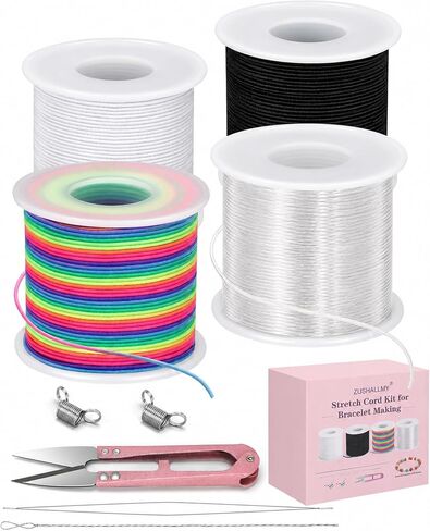 ZUSHALLMY Bracelet String Kit, 4 Rolls 1mm Elastic Cord, 660 FT Total in Saudi Arabia