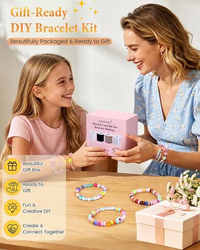 ZUSHALLMY Bracelet String Kit, 4 Rolls 1mm Elastic Cord, 660 FT Total in Saudi Arabia