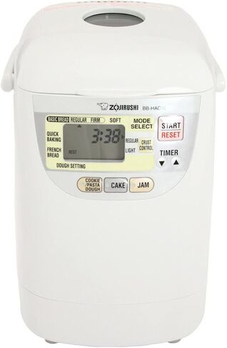 Zojirushi Bb HAC10 Home Bakery Mini Breadmaker, 1 Lb (White) | Bakes 1-Lb Loaves, 13-Hour Delay Timer, Quick-Bake under 2 Hrs, Dough and Jam and Cake Settings, Nonstick Pan and Kneader in Kuwait