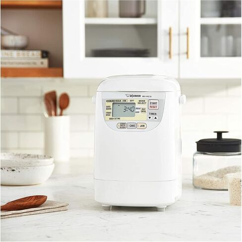 Zojirushi Bb HAC10 Home Bakery Mini Breadmaker, 1 Lb (White) | Bakes 1-Lb Loaves, 13-Hour Delay Timer, Quick-Bake under 2 Hrs, Dough and Jam and Cake Settings, Nonstick Pan and Kneader in Kuwait