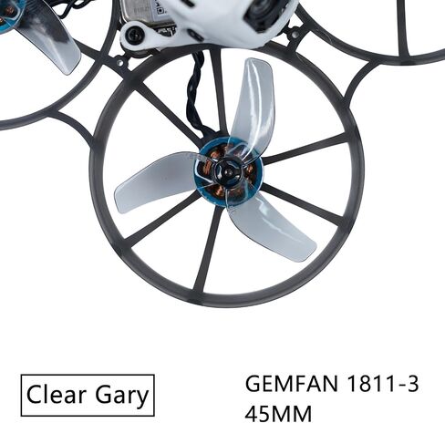 Gemfan 1811 45MM 3-Blade Props with 1.5mm Compatible 1102 Brushless Motor for Tiny Whoop Quadcopter 16pcs in Kuwait
