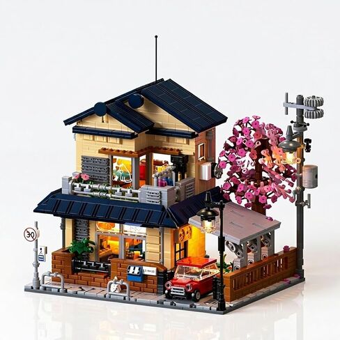 Japanese Ramen Shop Building Set with 4 Modes Lights for Adults Teen in Saudi Arabia