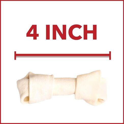 Pet Factory American Beefhide 4-5" Knotted Bones Dog Chew Treats - Natural Flavor, 22 Count/1 Pack in Kuwait