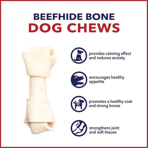 Pet Factory American Beefhide 4-5" Knotted Bones Dog Chew Treats - Natural Flavor, 22 Count/1 Pack in Kuwait