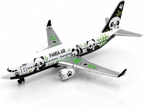 Airplane Model, Aircraft Model Plane, White Panda Theme Passenger Jet with Bamboo Graphics, Metal Airplane Collectible, Miniature Aviation Model for Desk Display and Aircraft Collection in Kuwait