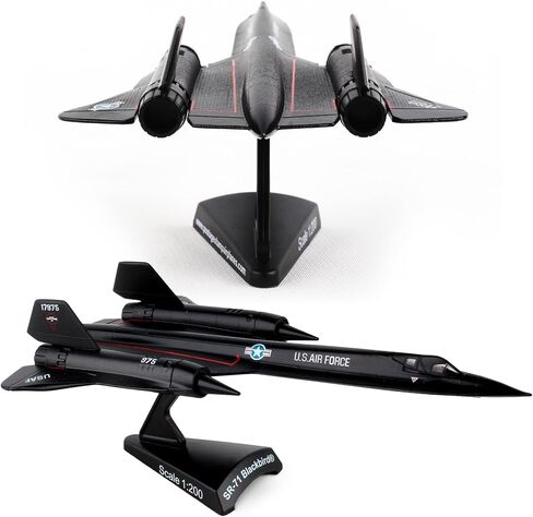 Postage Stamp USAF SR-71 Blackbird Die-Cast Metal Model – 1:200 Scale Strategic Reconnaissance Aircraft Replica with Display Stand, Highly Detailed, 6.2" L x 3.2" Wingspan, Adult Collectible Ages 14+ in Saudi Arabia