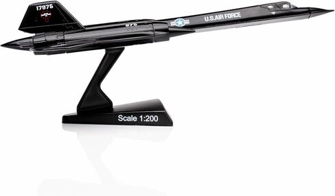 Postage Stamp USAF SR-71 Blackbird Die-Cast Metal Model – 1:200 Scale Strategic Reconnaissance Aircraft Replica with Display Stand, Highly Detailed, 6.2" L x 3.2" Wingspan, Adult Collectible Ages 14+ in Saudi Arabia