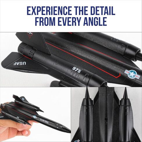 Postage Stamp USAF SR-71 Blackbird Die-Cast Metal Model – 1:200 Scale Strategic Reconnaissance Aircraft Replica with Display Stand, Highly Detailed, 6.2" L x 3.2" Wingspan, Adult Collectible Ages 14+ in Saudi Arabia