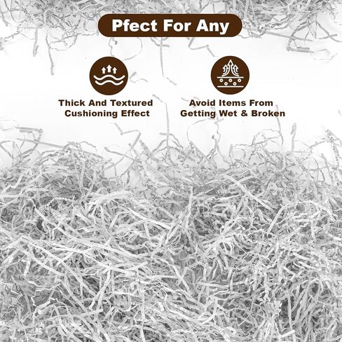 Dayacoco 2LB White Crinkle Cut Paper Shred Filler, Shredded Confetti Paper for Basket Filler, Gift Wrapping, Basket Filling for Birthdays, Weddings, Anniversaries in Kuwait