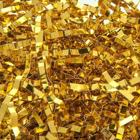 Caleihd Crinkle Cut Paper Shred Filler 1LB Shredded Paper for Gift Box Baskets Wrapping and Filling (Gold) in Kuwait