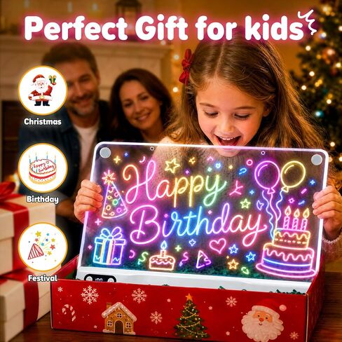 MOMSIV Led Drawing Board for Kids - Christmas Birthday Gifts for Girls Boys in Saudi Arabia
