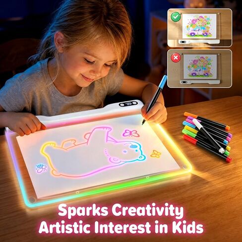 MOMSIV Led Drawing Board for Kids - Christmas Birthday Gifts for Girls Boys in Saudi Arabia