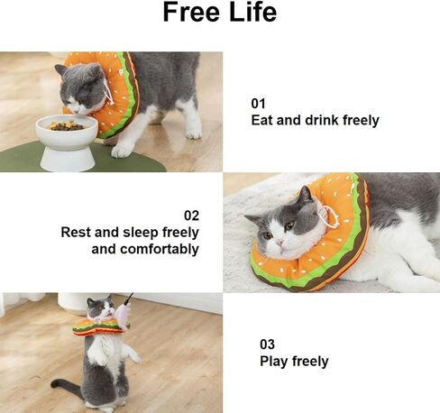 EWES Cat Cone Collar Soft,Elizabethan Collars After Surgery,Recovery Donut in Kuwait