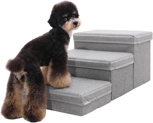 Foldable Pet Stairs with Cozy House & Storage in Kuwait