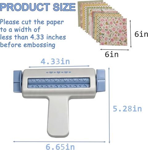 HELAIMAY Heart Embossing Roller with 6 Inch Decorative Scrapbook Paper in Saudi Arabia
