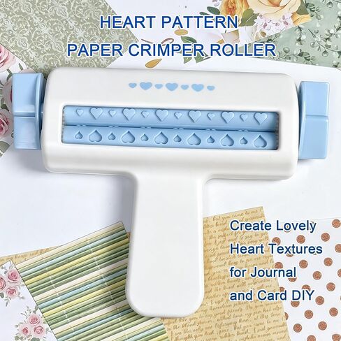 HELAIMAY Heart Embossing Roller with 6 Inch Decorative Scrapbook Paper in Saudi Arabia