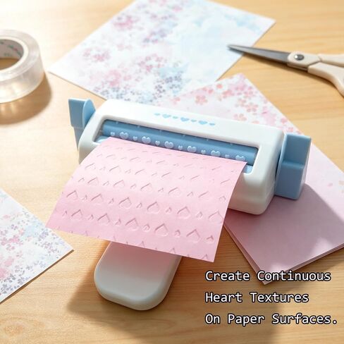 HELAIMAY Heart Embossing Roller with 6 Inch Decorative Scrapbook Paper in Saudi Arabia