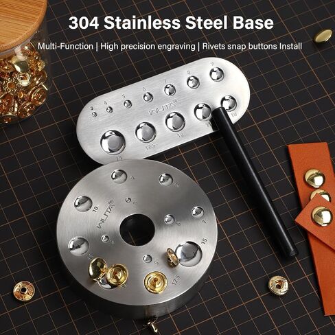 WUTA Flat Dapping Doming Block 12 Cavity Steel Dapping Doming Block for Jewelry Making and Metalworkers (Elliptical) in Kuwait