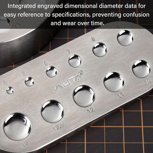 WUTA Flat Dapping Doming Block 12 Cavity Steel Dapping Doming Block for Jewelry Making and Metalworkers (Elliptical) in Kuwait