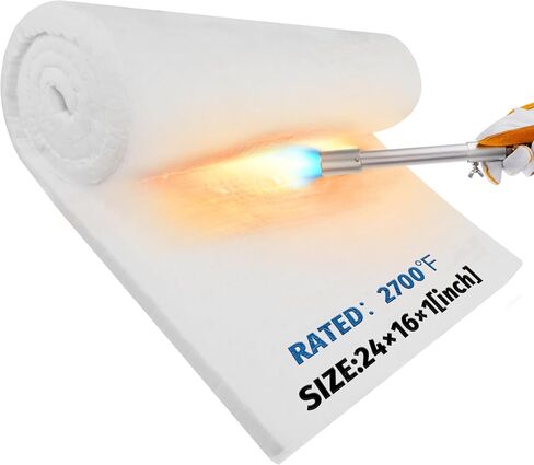 Ceramic Fiber Blanket, 24" x 16" x 1" (Thick), Rated to 2600°F in Saudi Arabia