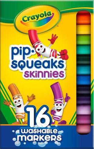 Crayola Washable Pip Squeaks Skinnies Markers, 16 Count, School Supplies, Gifts for Boys and Girls in Kuwait