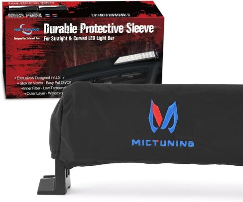 MICTUNING 42 inches Universal Straight and Curved LED Light Bar Cover - Water-Resistant, Windproof, Dustproof, Snowproof Scratch-Proof Protective Sleeve in Kuwait