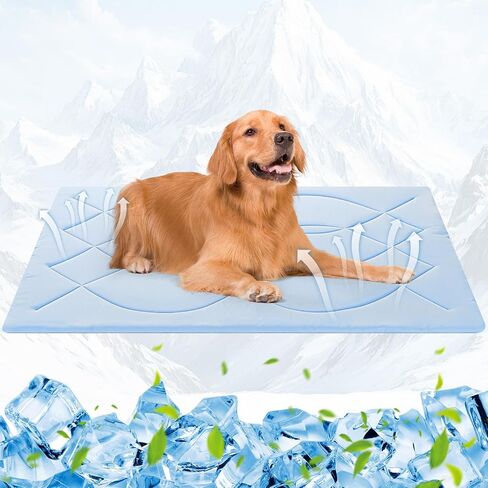 Q-Max>0.5 Dog Cooling Mat (Cool&Warm) 40''×40'', L, Shell Sky Blue in Saudi Arabia