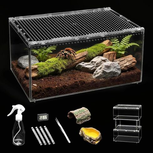 Large Reptile Tank PC Starter Kit, Magnetic Lid Tarantula Enclosure in Kuwait
