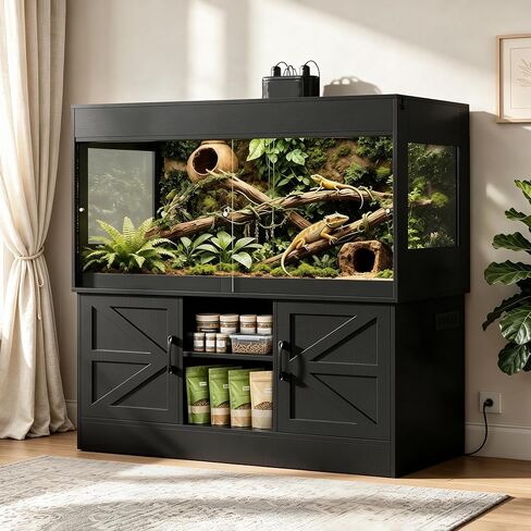 120 Gallon Reptile Tank with Stand with Power Strip Sliding Doors in Kuwait