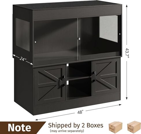 120 Gallon Reptile Tank with Stand with Power Strip Sliding Doors in Kuwait