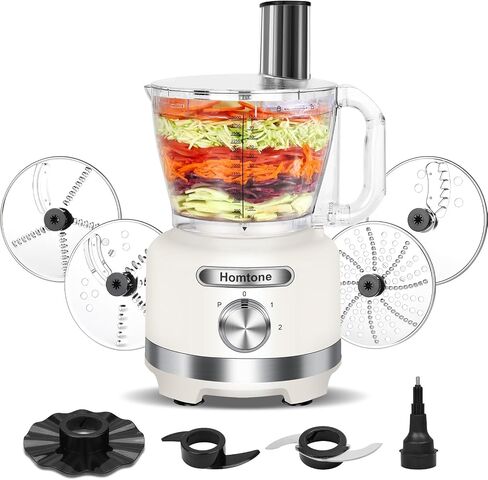 Homtone Professional Food Processors Food Chopper, 600W with 16 Cup Processor Bowl, 4 Blades, Food Chute and Pusher for Shredding, Pureeing Vegetables, Meat, Grains, Nuts in Kuwait