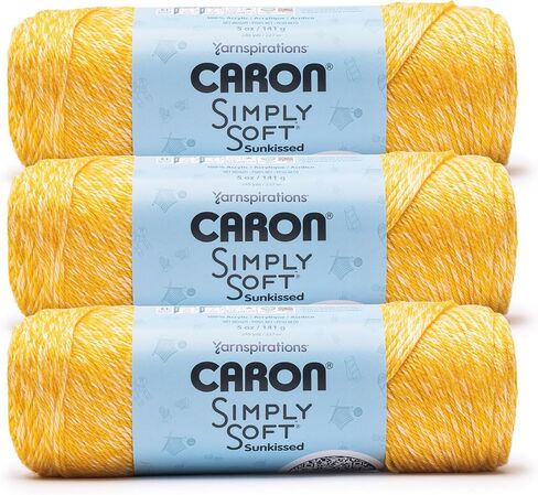 Caron Simply Soft Speckle Acrylic Yarn for Crocheting, White Sage, 3-Pack in Kuwait