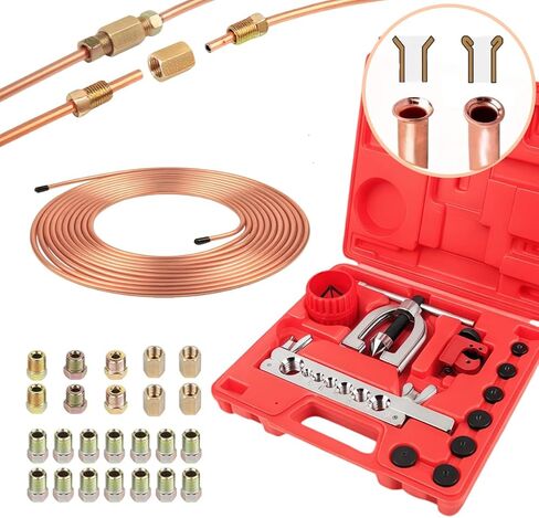 Wostore Auto Double Flaring Tool Kit Copper Aluminum Brake Line and Brass Tubing Tools 45 Degree Flares in Saudi Arabia