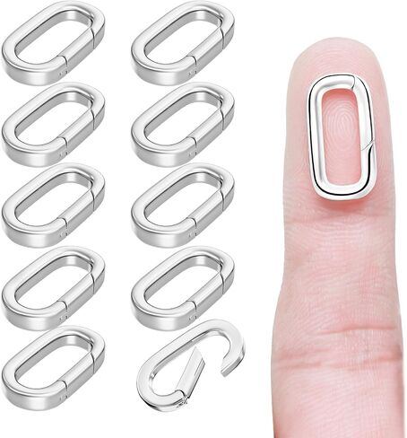 MKCYD 10Pcs Oval Clasp Tiny Carabiner Necklace Clasps and Closures in Kuwait