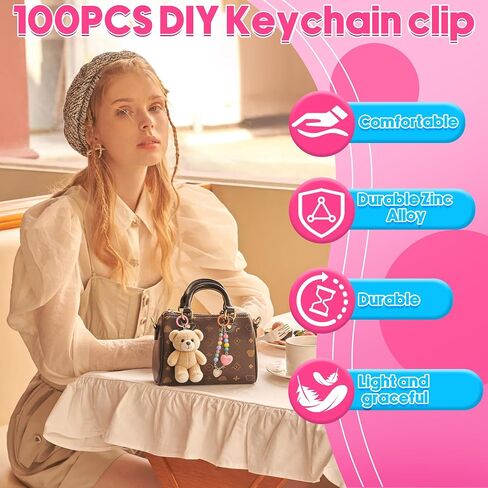 100 Pcs Round Carabiner Keychain Rings Bulk-10 Colors Metal Key Ring Clips Spring O Rings for DIY Keychain Making Supplies, Purse Bag Charms, Lanyard, Crafts (0.9 Inch, Assorted Colors) in Saudi Arabia