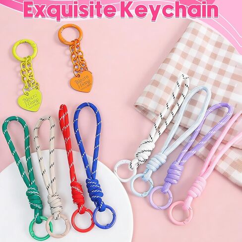 100 Pcs Round Carabiner Keychain Rings Bulk-10 Colors Metal Key Ring Clips Spring O Rings for DIY Keychain Making Supplies, Purse Bag Charms, Lanyard, Crafts (0.9 Inch, Assorted Colors) in Saudi Arabia