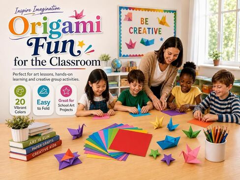 Origami Paper 200 Sheets 6 x 6 Inch Double Sided Colored Craft Paper in Saudi Arabia