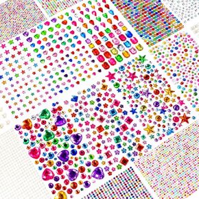 JIUZHU 7300+PCS Face Jewels for Makeup, Self Adhesive Rhinestone Stickers Kit Multicolor Gems for Face, Eyes, Hair, Nails, Body Art Festival Party Rave Makeup Supplies in Kuwait