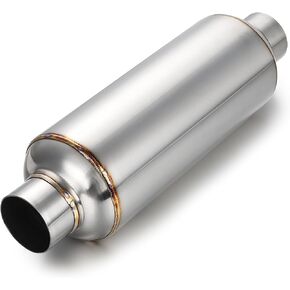 A-KARCK 2.5" Inlet Exhaust Resonator, 2.5" Inlet 2.5" Outlet 11.5" Overall Length Muffler Resonator Stainless Steel Polished 2 Pack in Saudi Arabia