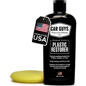 CAR GUYS Plastic Restorer | Bring Plastic, Rubber, and Vinyl Back to Life! | User Friendly Trim Restorer | Safe Auto Detailing Supplies | 8 Oz Kit with Foam Applicator in Saudi Arabia