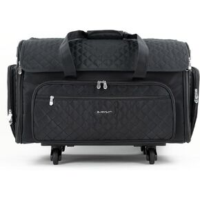 Everything Mary XXL Rolling Sewing Machine Case – Purple Quilted Craft Bag with 4 Wheels – Spacious Storage Organizer with Pockets for Sewing & Craft Supplies in Saudi Arabia