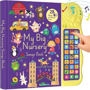 LEARNING BUGS My Big Nursery Songs Book – Sing Along with 28 Favorite Nursery Rhymes, Musical Books for Toddlers, 28-Button Music Book, Musical Toys for Toddlers 1-3 in Saudi Arabia