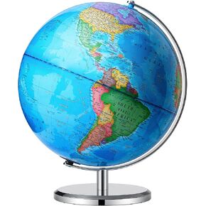 BSHAPPLUS 13inch World Globe with Metal Stand, HD Map for Learning & Decor in Kuwait