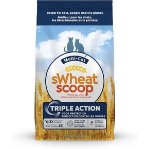 sWheat Scoop Natural Wheat Multi-Cat Litter, Superior Clumping with Odor Neutralizing Enzymes, 25 Pound Bag in Kuwait