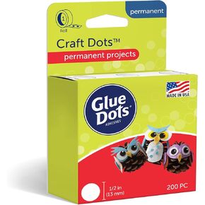 Glue Dots, Craft Dots, Double-Sided, 1/2", .5 Inch, 200 Dots, DIY Craft Glue Tape, Sticky Adhesive Glue Points, Liquid Hot Glue Alternative, Clear in Saudi Arabia